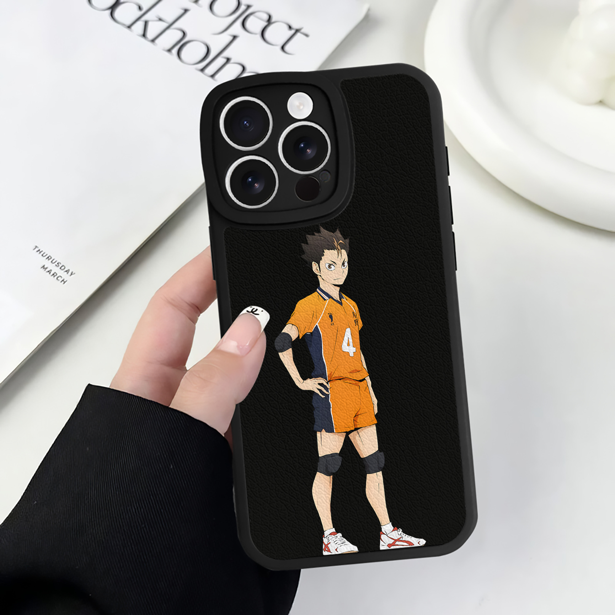（画像用） ハイキュー!! Haikyu!! 【iPhone 16シリーズ対応】シリコンスマホケース（レザー調） 材質：シリコン